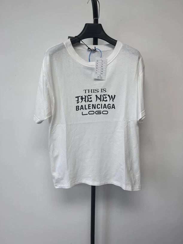 99新 Balenciaga/巴黎世家 白色 newlogo背后字母短袖M码 00161