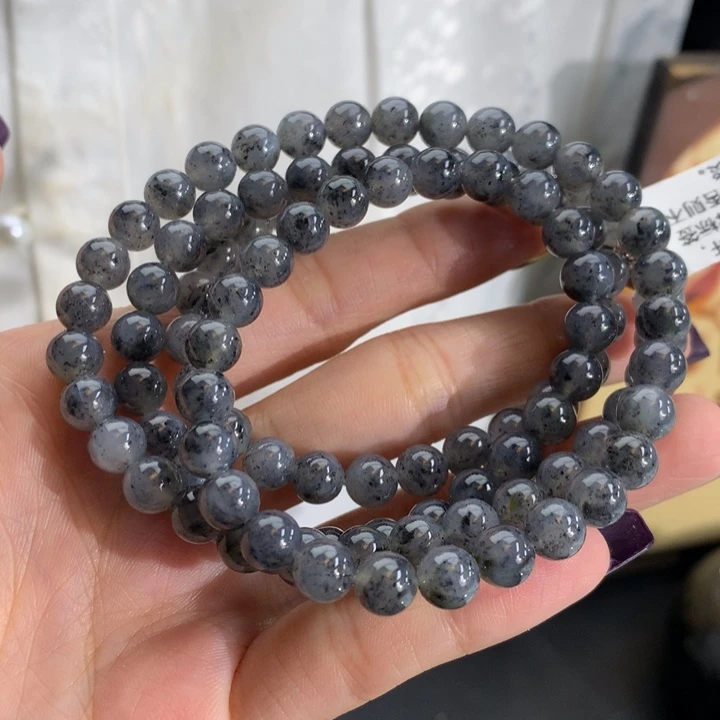 翡翠未镶嵌手串卡6.8冰胶乌鸡项链