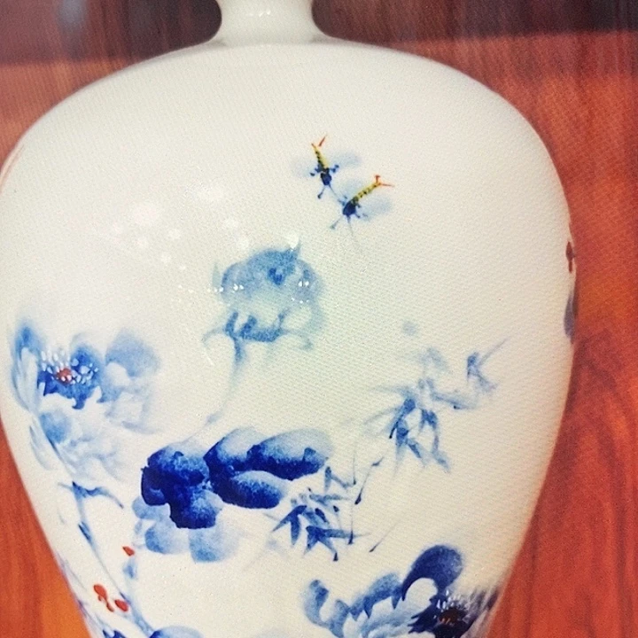 用***2摆件景德镇陶瓷青花梅瓶