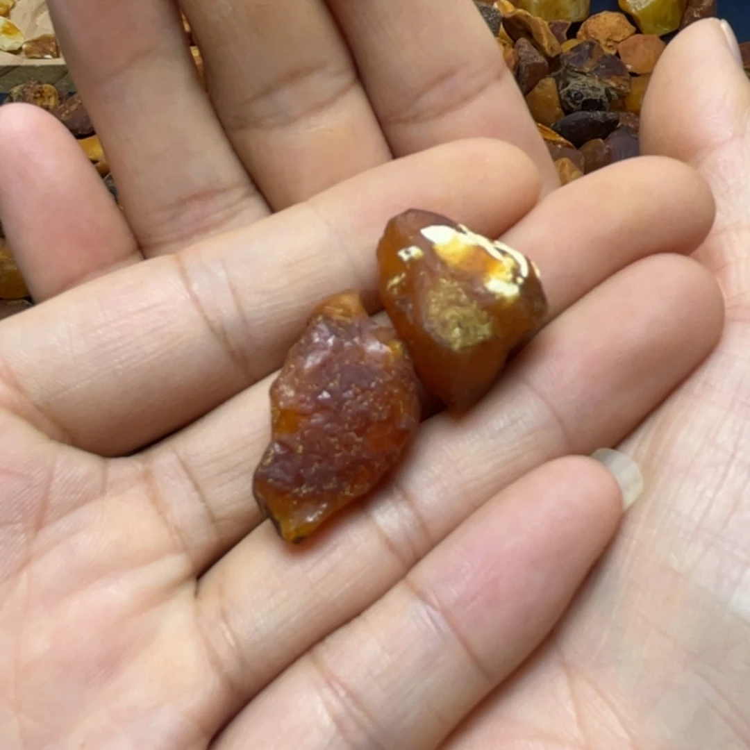 未镶嵌琥珀珠宝奇石蜜蜡订制老型2个