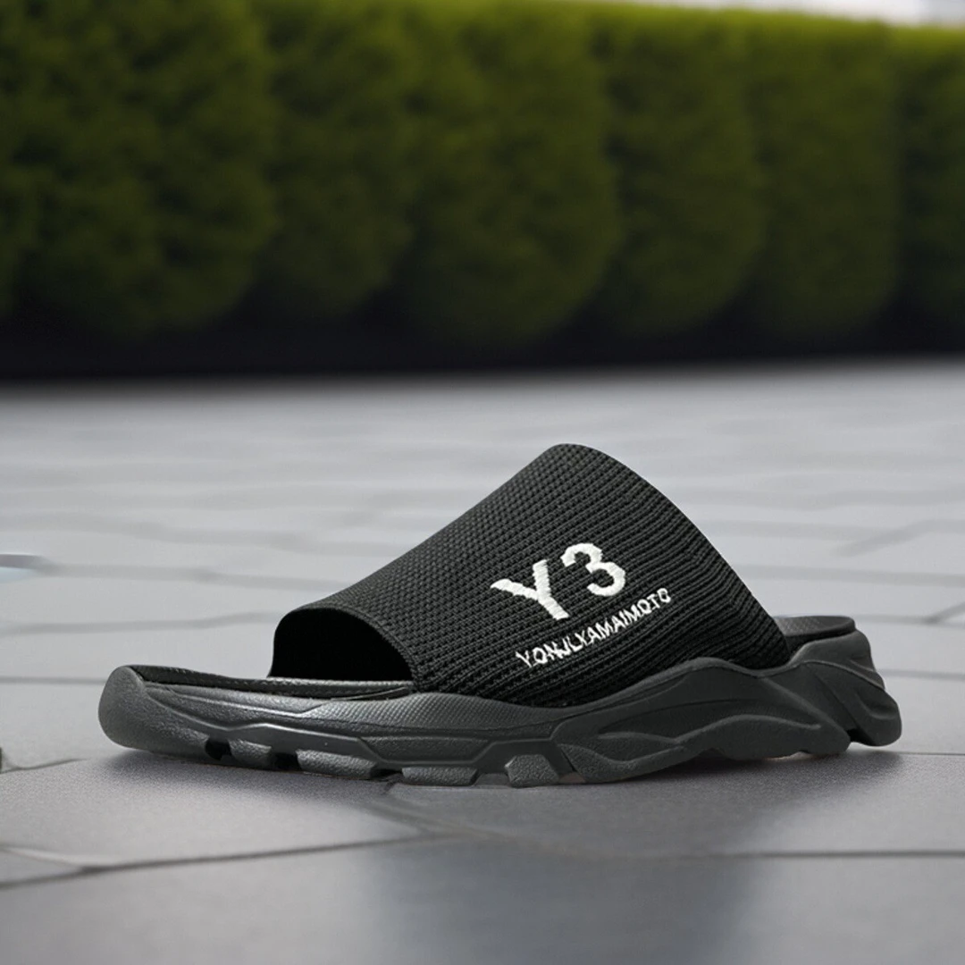 夏季Y3凉鞋男踩屎感轻便软底一字拖鞋外穿露趾沙滩防滑休闲凉拖鞋