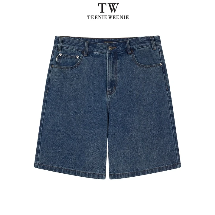 小熊男装短裤2024年夏季潮流百搭复古直筒美式牛仔裤TNTJ246406I