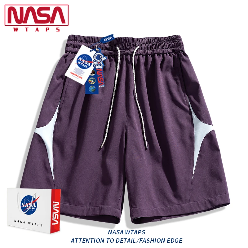NASA WTAPS日系纯色直筒运动短裤男款夏季潮流宽松休闲五分裤男