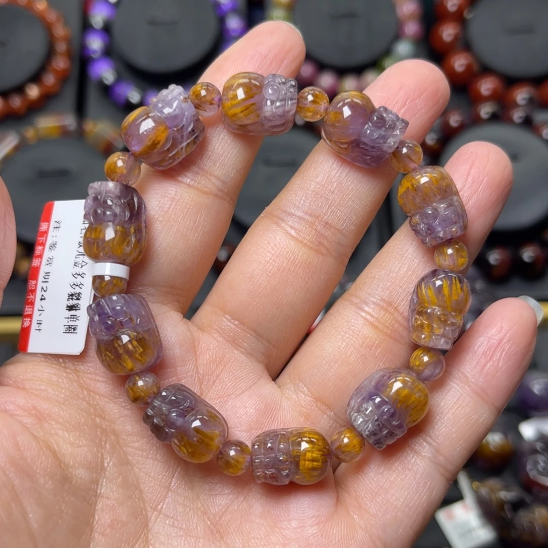 水晶未镶嵌手链极光金多多貔貅手链