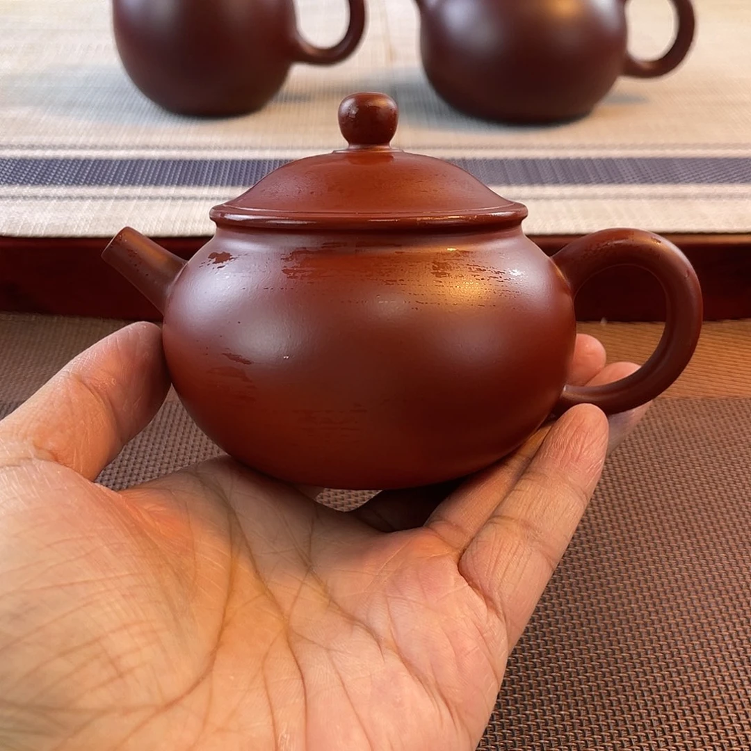 壶紫砂原矿朱泥元宝器型