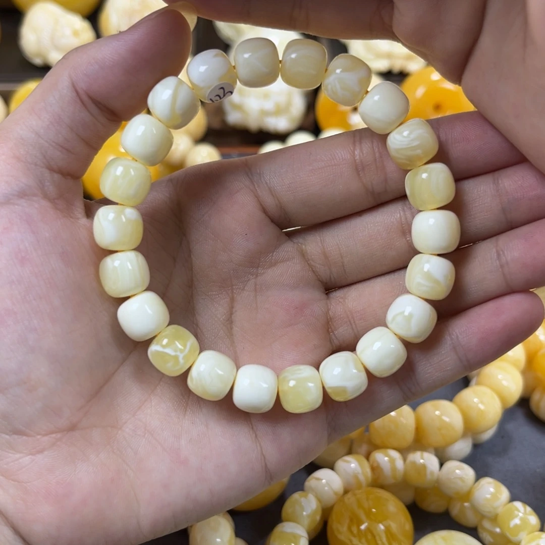 琥珀未镶嵌手串同料老邢手串10.1mm