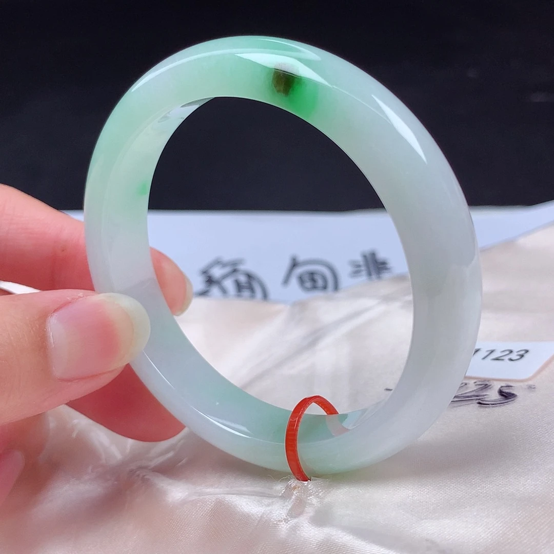 翡翠未镶嵌手镯54圈s1123