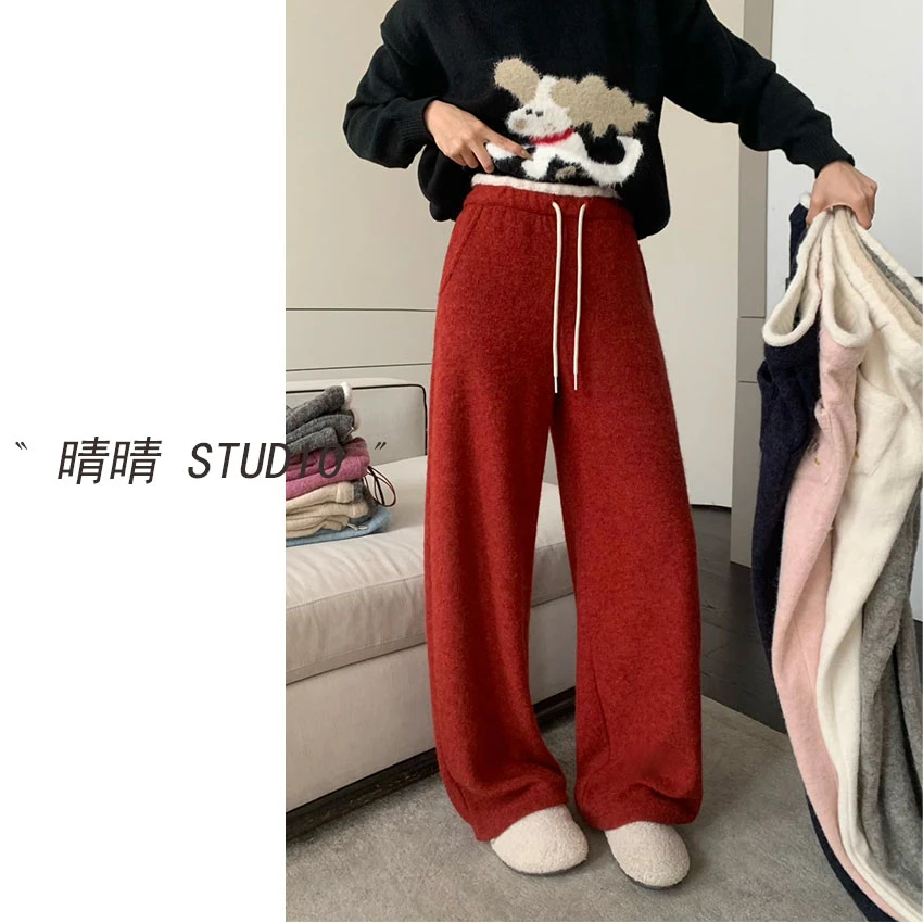 晴晴家-「马上有钱」25年冬韩系简约百搭休闲舒适小马直筒裤3467