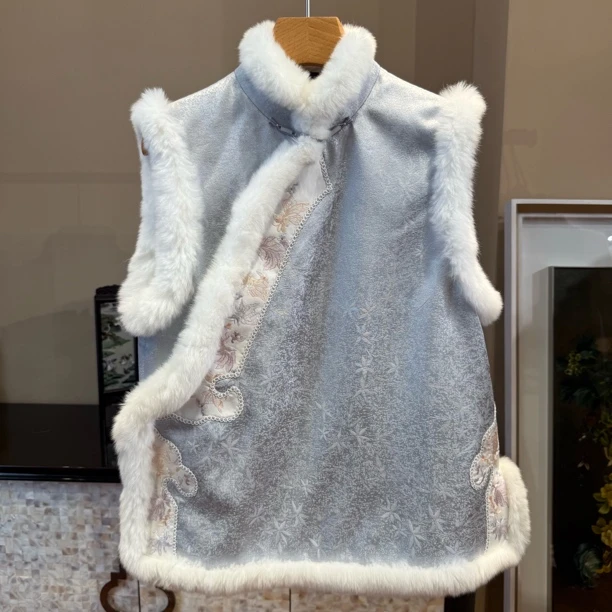 新中式刺绣马甲国风宽松新中式气质马甲