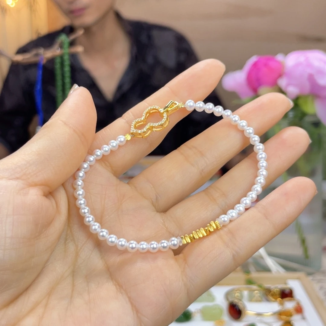 淡水珍珠手链银S925镶嵌?****?