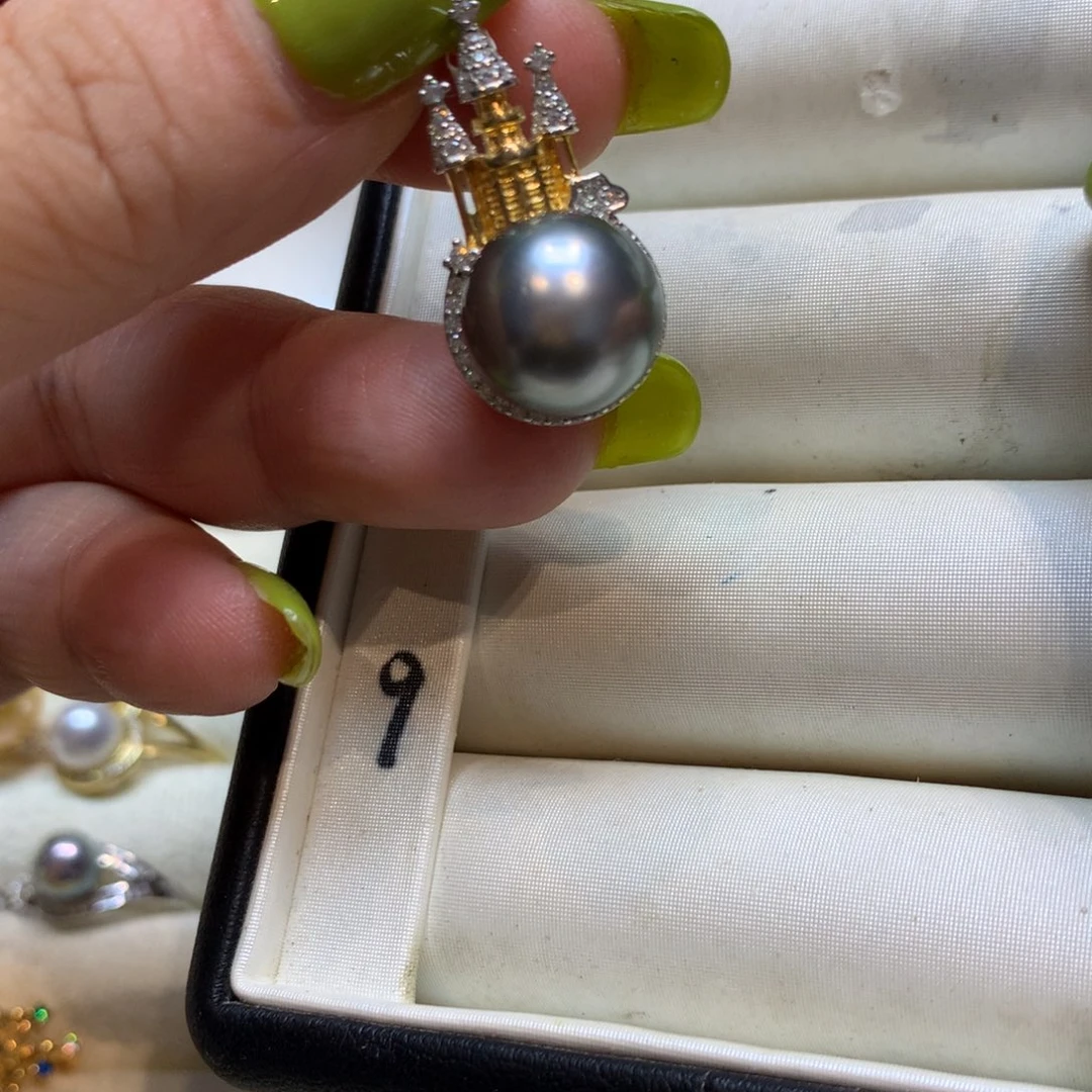 海水珍珠银S925镶嵌颈饰