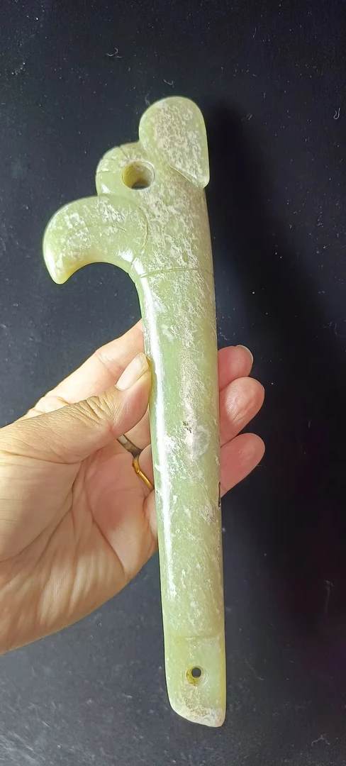 河磨奇石凤头权杖形形件