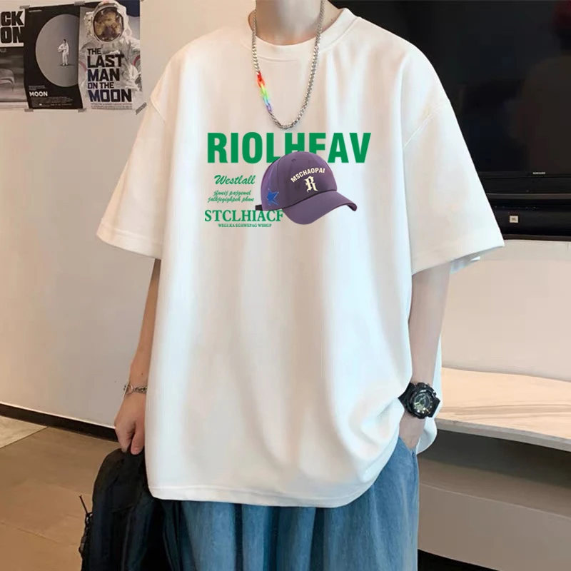 美式潮牌纯棉短袖t恤男女同款宽松大码半袖夏季印花青少年ins上衣