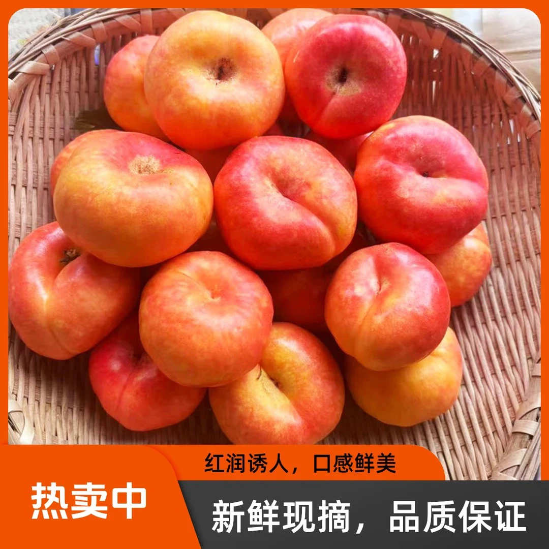 【彩虹油蟠桃】重庆高山新鲜彩虹油蟠桃当季水果皮薄甜嫩多汁整箱