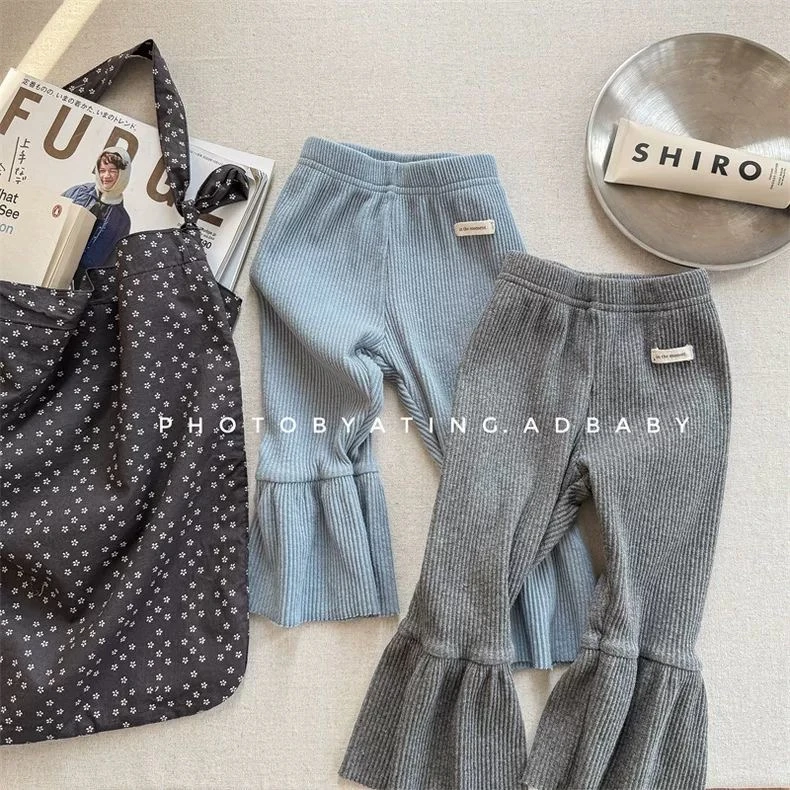 女童春夏季长裤2025秋季新款喇叭裤弹力洋气休闲打底韩版裤子