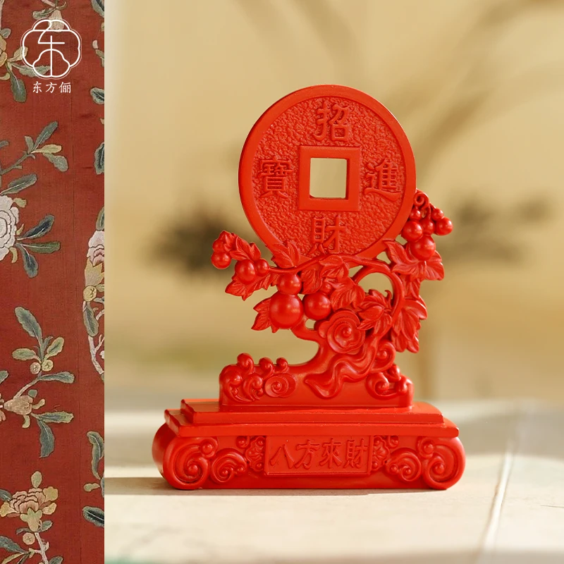 含辰砂工艺品东方俪DOFUNLY【招财进宝】摆件ZSGJ云窗