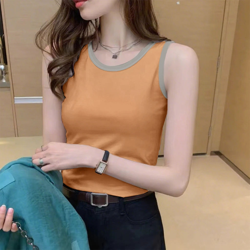 100%纯棉女背心内搭吊带夏季时尚韩版无袖修身百搭运动纯色上衣女