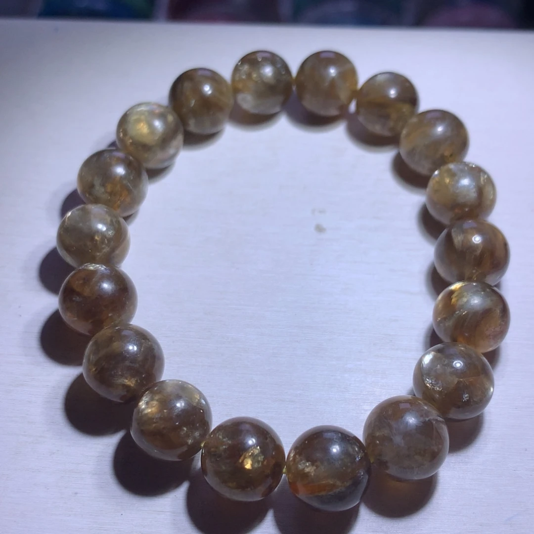 手串水晶银S925镶嵌焦糖祖母10.8m