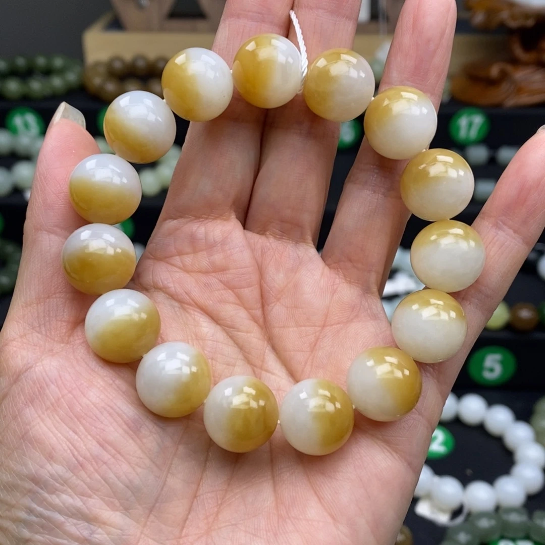 和田玉（糖玉）手链未镶嵌14mm