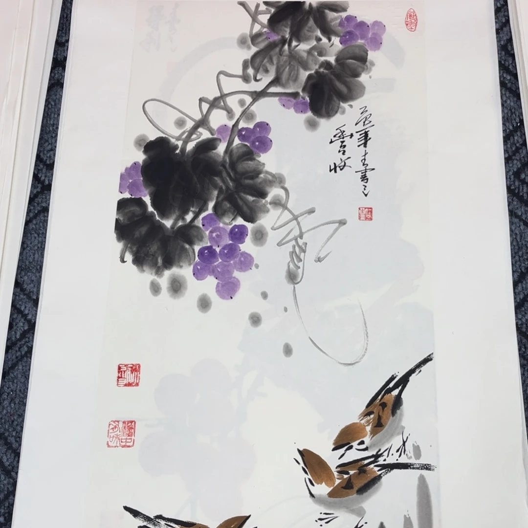 国画四尺四开花鸟