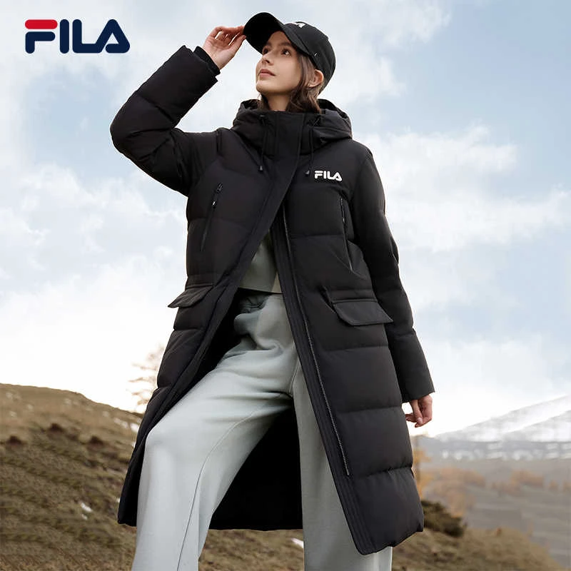FILA/斐乐【长款羽绒服】女款冬季保暖户外运动厚外套F51W549997