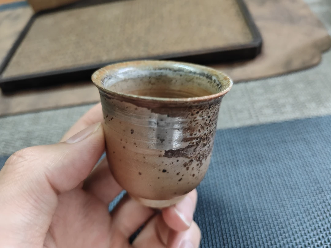 手工柴烧杯瓷器品茗杯陶杯陶瓷烧杯子柴烧主人杯纯手工粗陶
