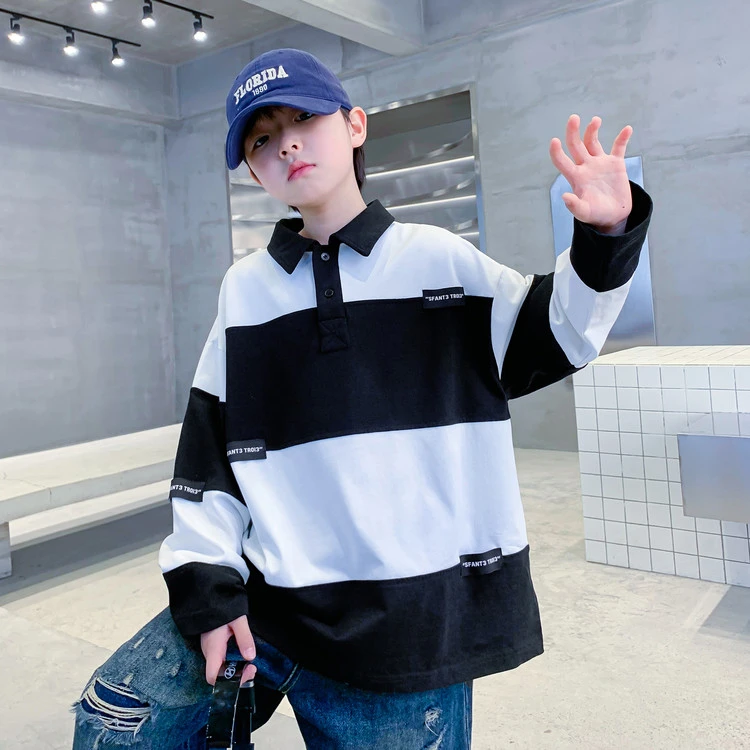 儿童春季POLO衫宽松百搭男童春秋上衣男孩春秋POLO衫洋气潮8596