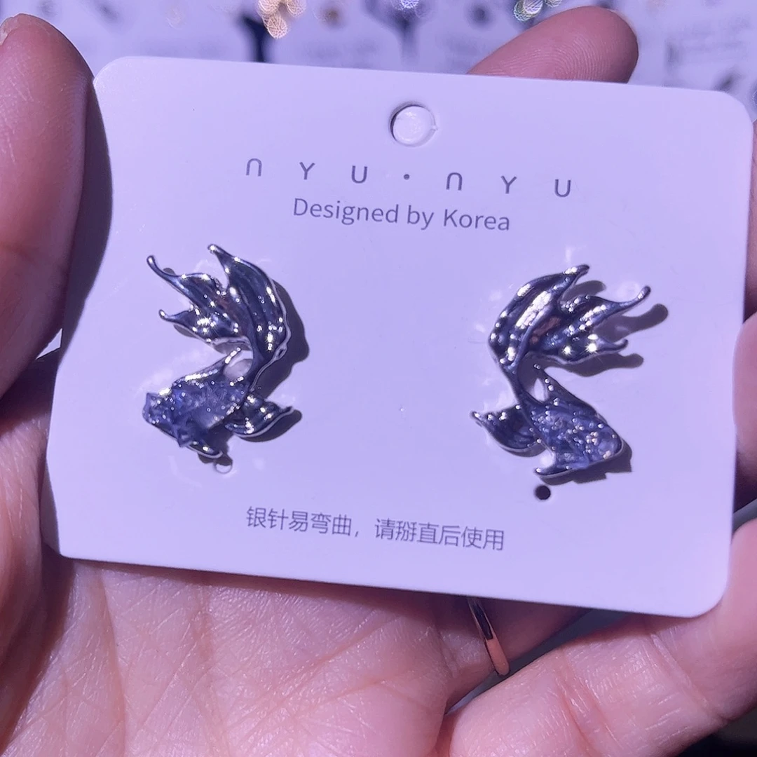 锆石纯铜合金925银针耳钉