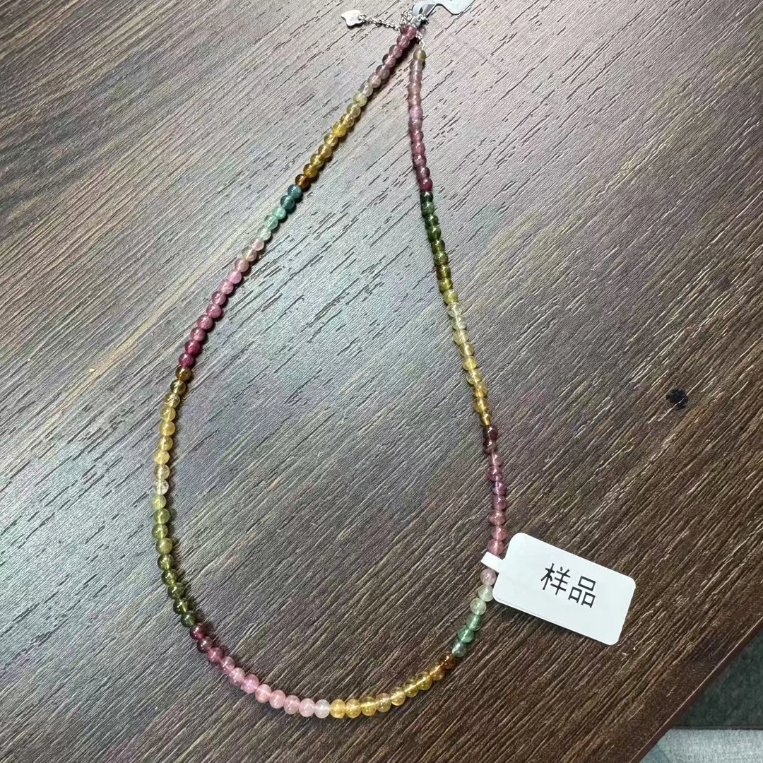 约卡3.7m碧玺项链s925银