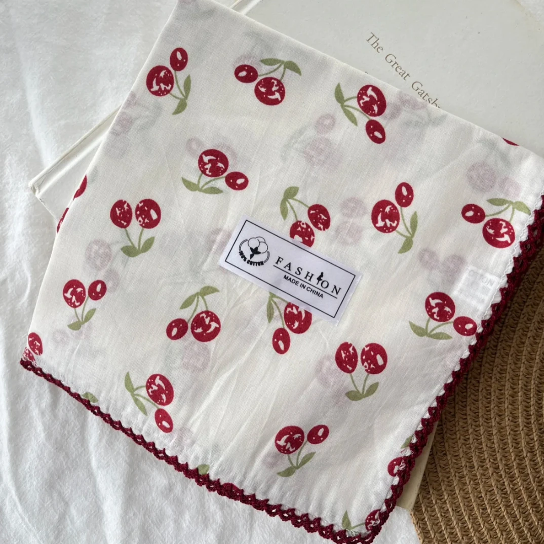 70cm纯棉樱桃方巾