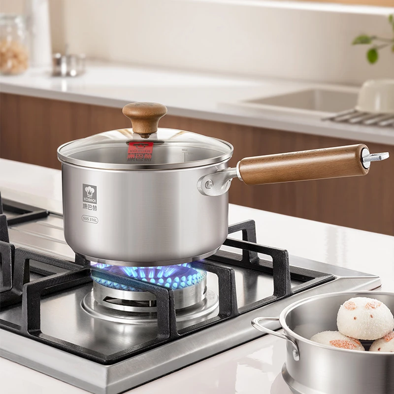 康巴赫奶蒸锅无涂层316L不锈钢宝宝辅食锅家用小奶锅泡面锅煮面