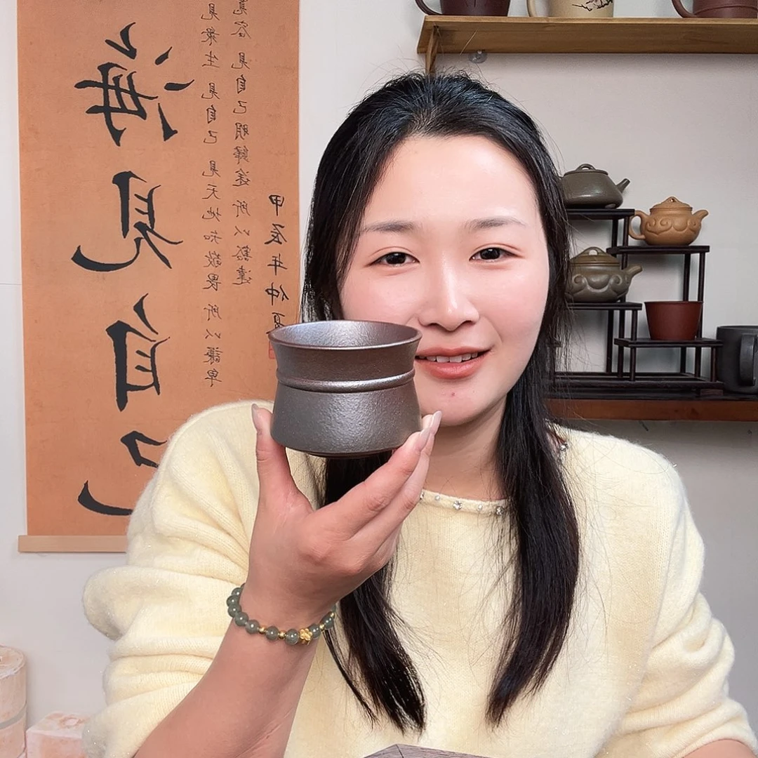 茶杯紫砂l****5紫砂盖杯红降坡古法柴烧主人杯