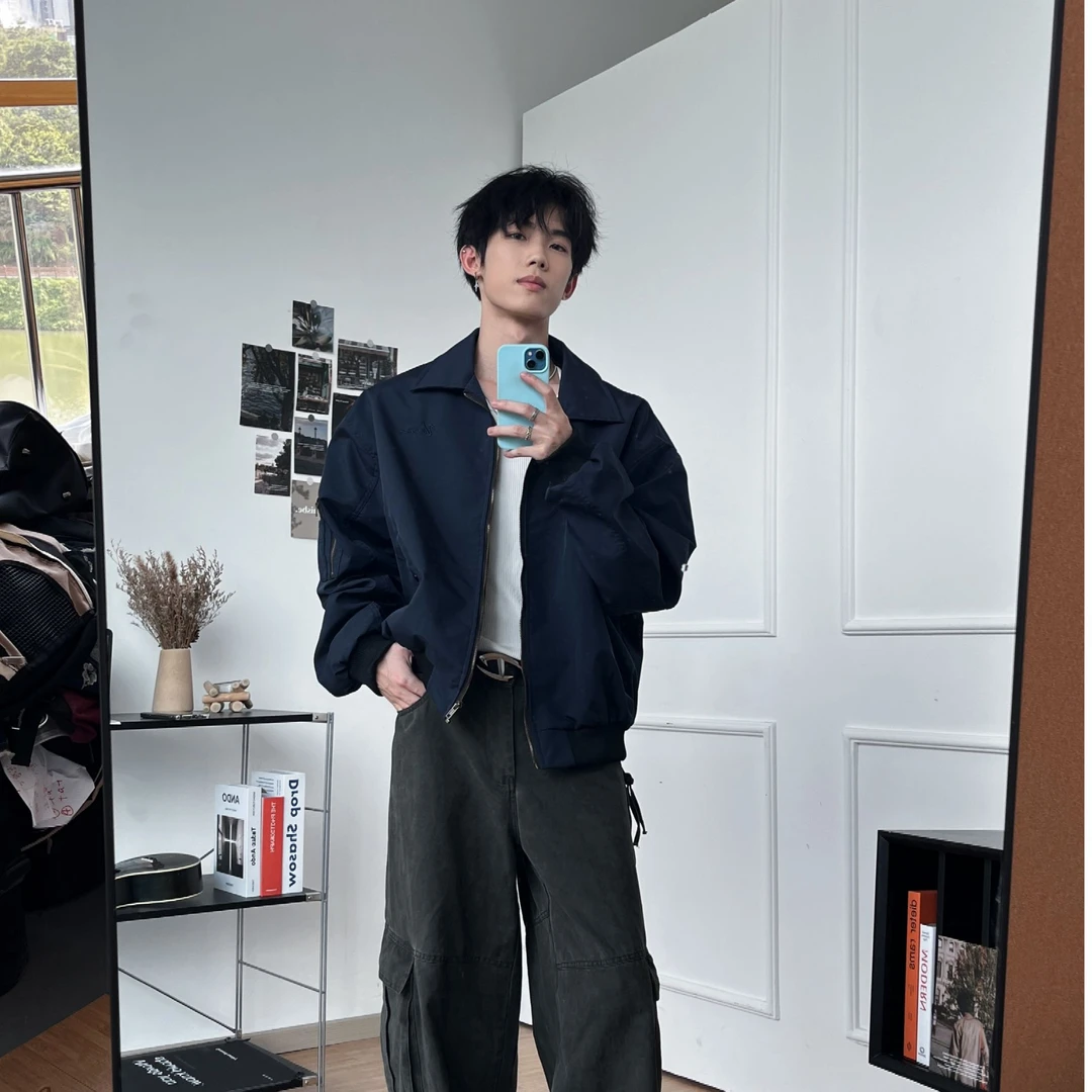 Syri Cleanfit翻领飞行员夹克保暖加厚棉服bomber外套秋冬男款