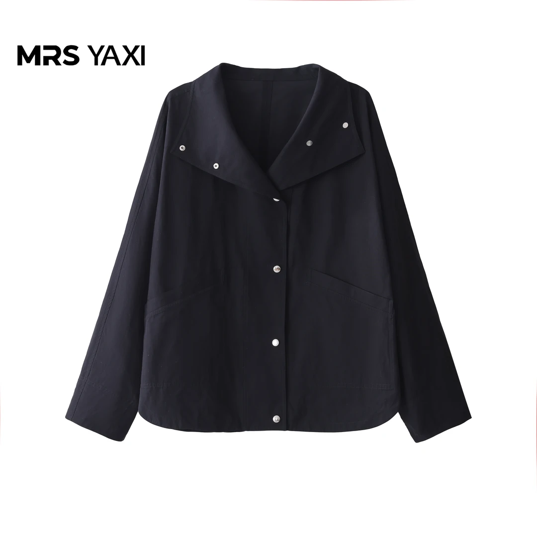 Mrsyaxi简约宽松立领慵懒风廓形短外套YX5073101