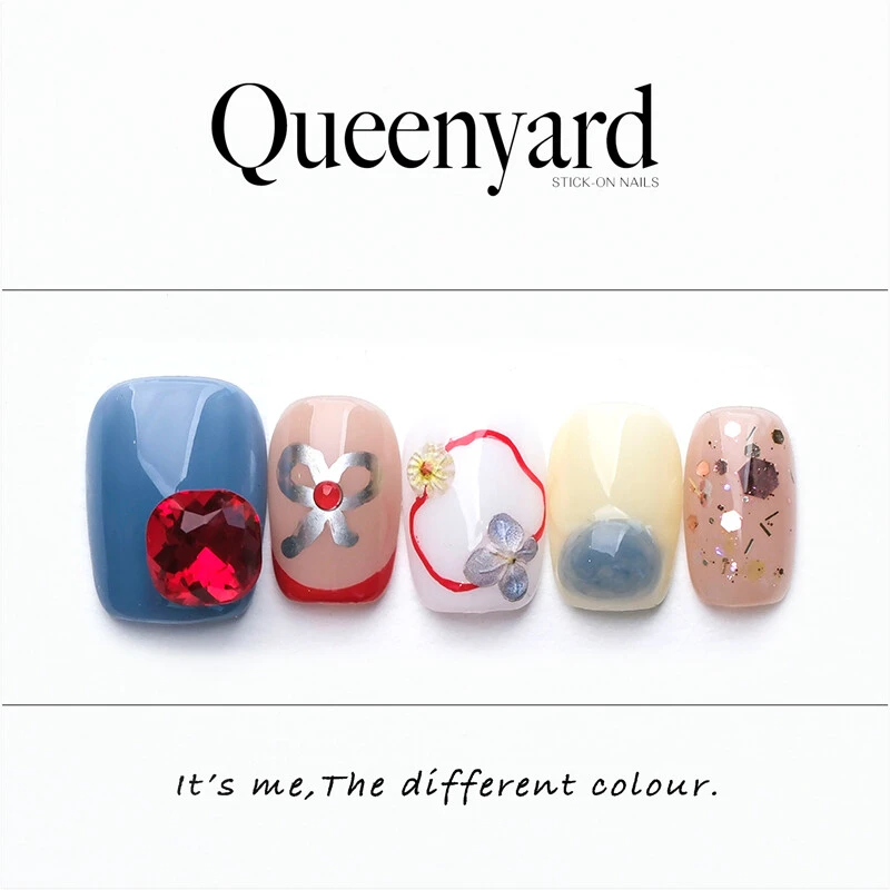 QUEENYARD【海的心跳】 红宝石手绘立体雕花2025款气质显白穿戴甲