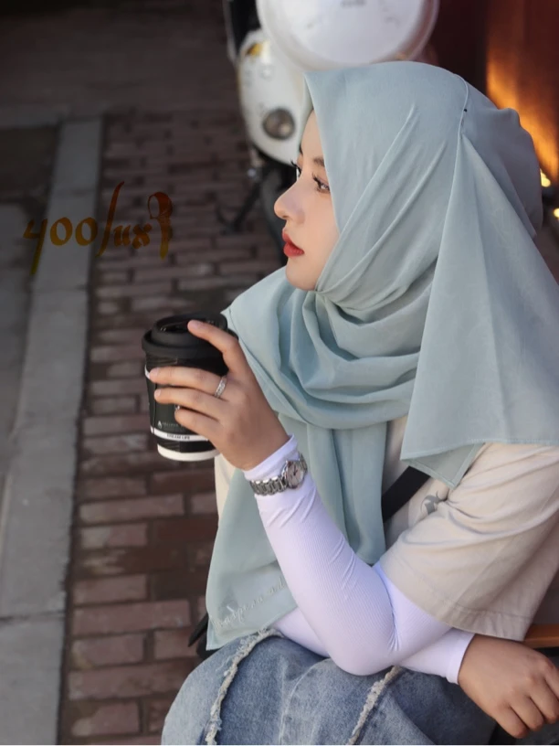 抓花雪纺刺绣长巾