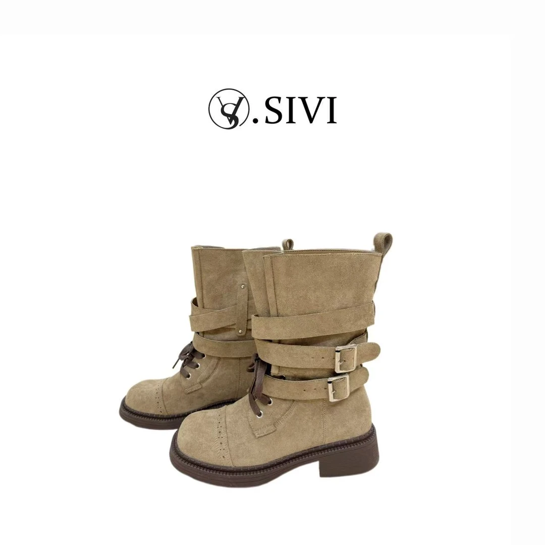 【熙薇品牌】2025新款时尚ins小众设计感百搭运动休闲靴H5210