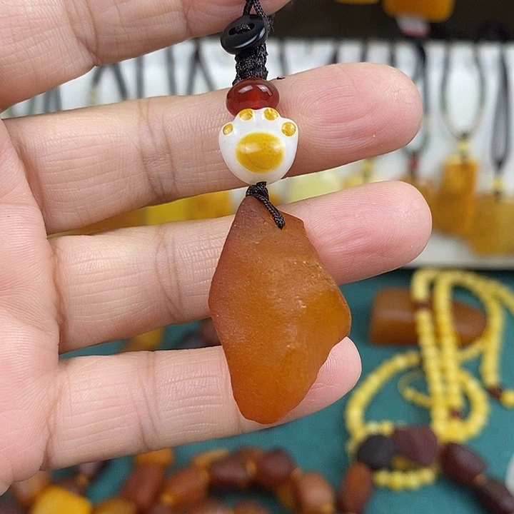 蜜蜡未镶嵌珠宝奇石钥匙扣