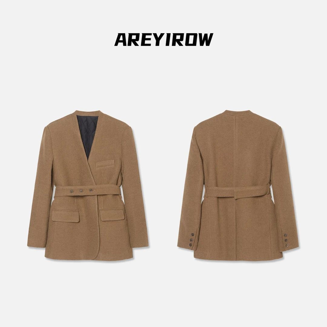 【AR专属】【配双腰带】净版V领口袋西装外套A9J926WT243