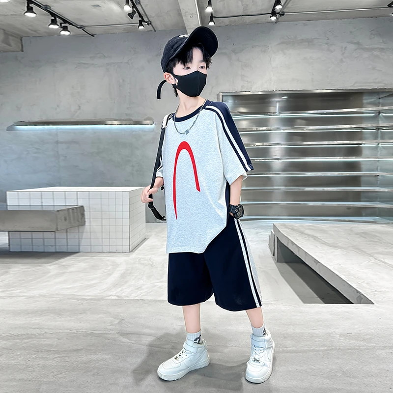 男童夏装套装6-12岁潮款中大童夏季短袖洋气时尚儿童男孩夏款薄款