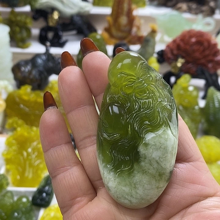 蛇纹石玉未镶嵌手把件