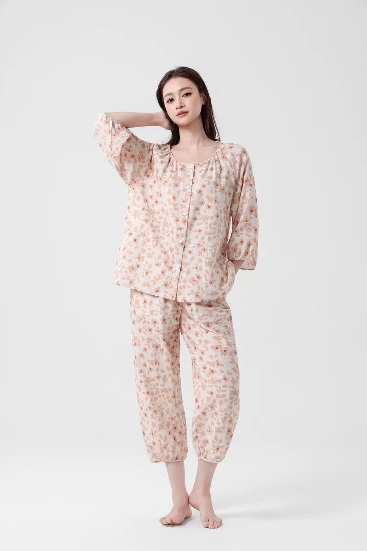 睡衣家居服时尚家居服套装夏季家居服舒适提花