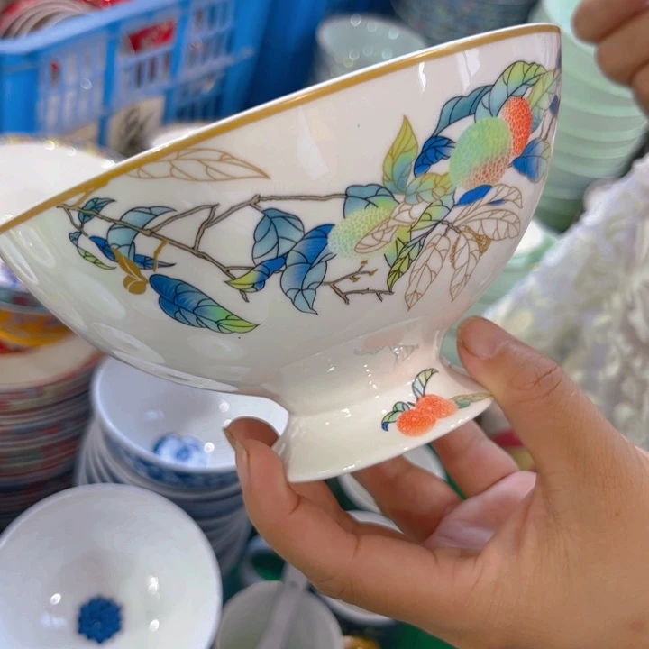 瓷片荔枝面碗六寸二个哇塞