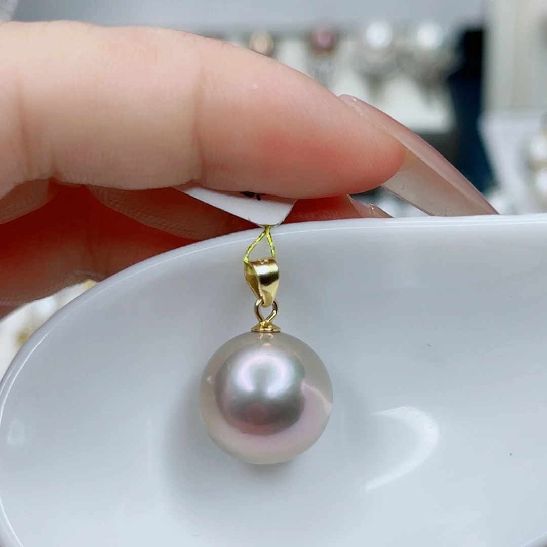 淡水珍珠银S925镶嵌吊坠(不含链)