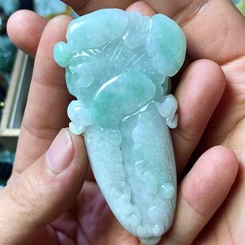 颈饰未镶嵌翡翠福豆豆珠宝翡翠颈饰