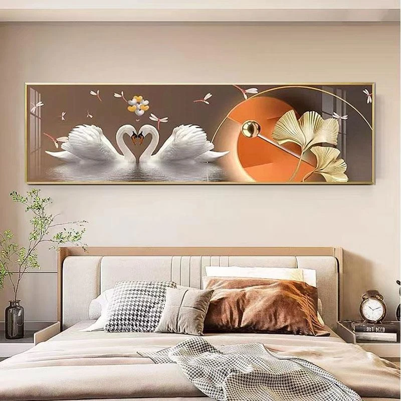 馆墙新款卧室床头装饰画简约时尚主次卧房间背景墙挂画酒店宾壁画