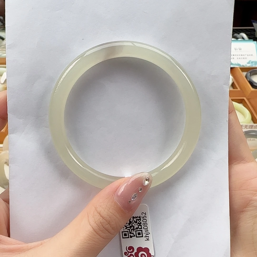 和田玉未镶嵌手镯晴紫双色 美人 56 57