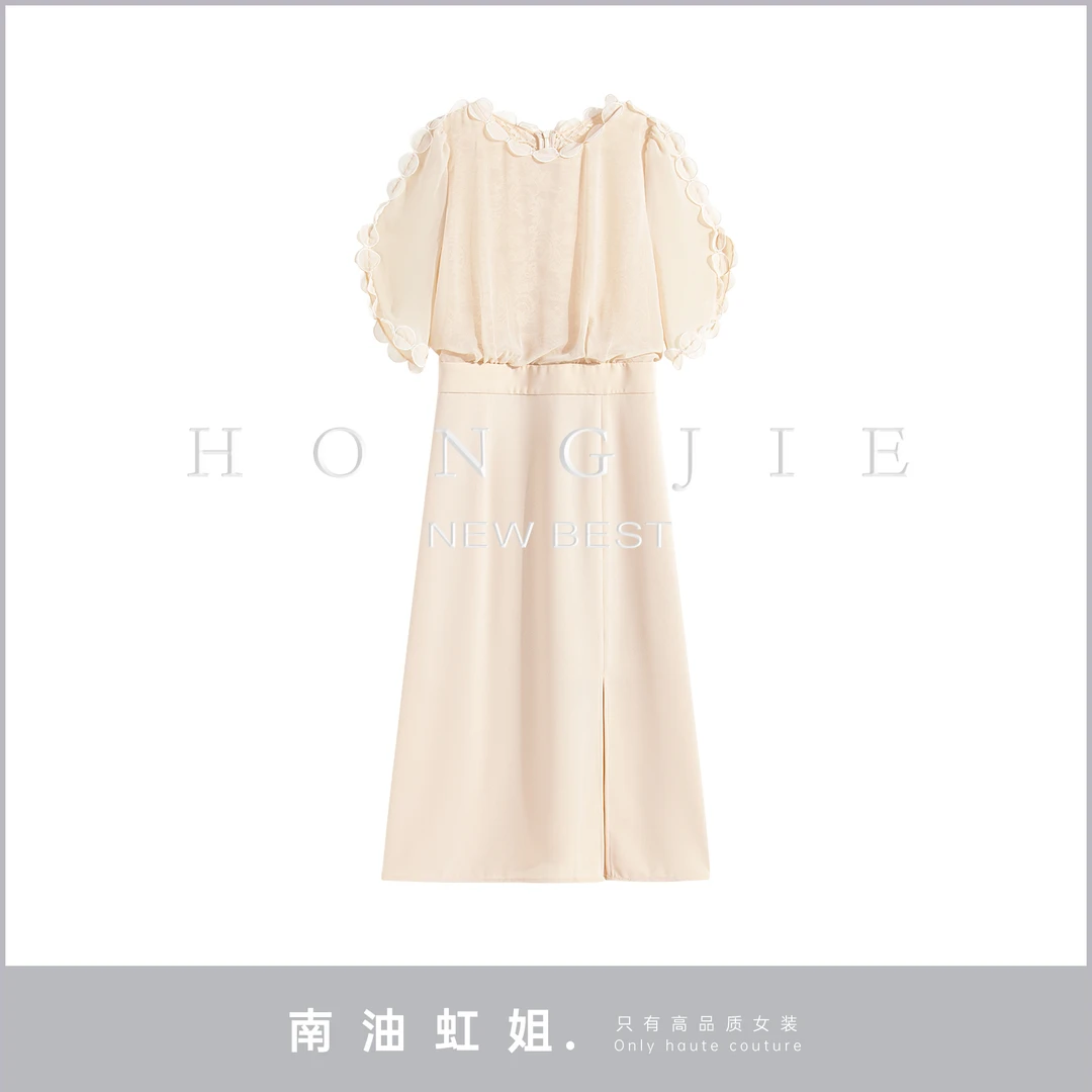 【南油虹姐】夏季新款花朵时尚设计洋气显瘦轻奢连衣裙