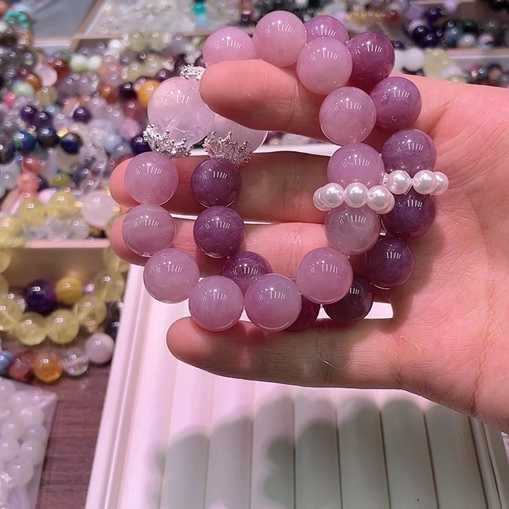 水晶手链未镶嵌240紫妈粉