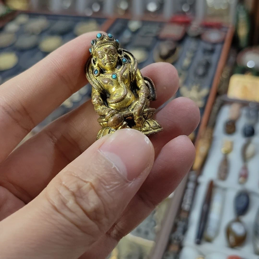 ****笑铜合金黄财神原镶吊坠